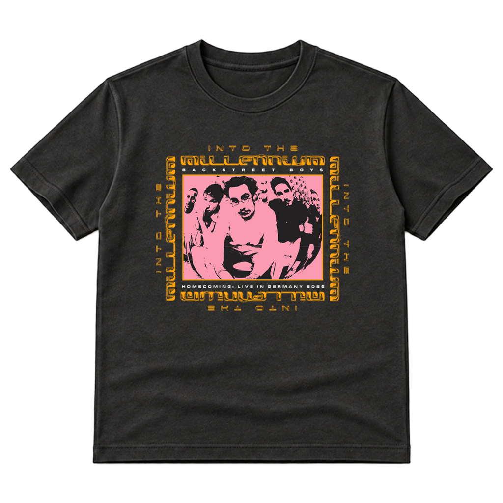 Into The Millennium Pink Square Black Tee