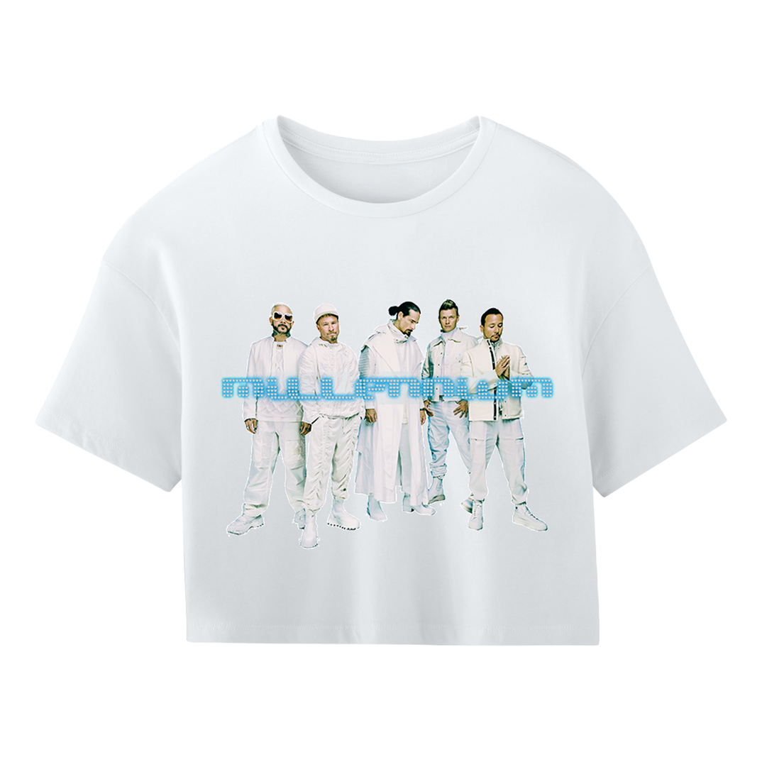 Into The Millennium Rhinestone Logo Crop Tee